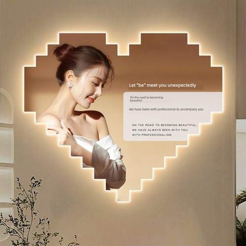 美容院装饰画皮肤管理店氛围布置宣传海报创意爱心形象墙led灯画