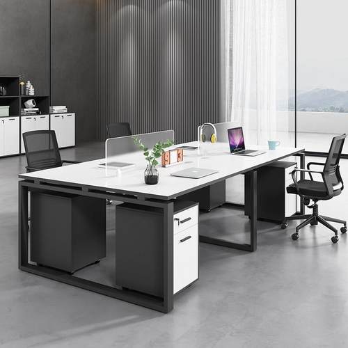 职员办公桌椅组合6四人屏风办公桌子办公室员工位办公桌卡座4人位