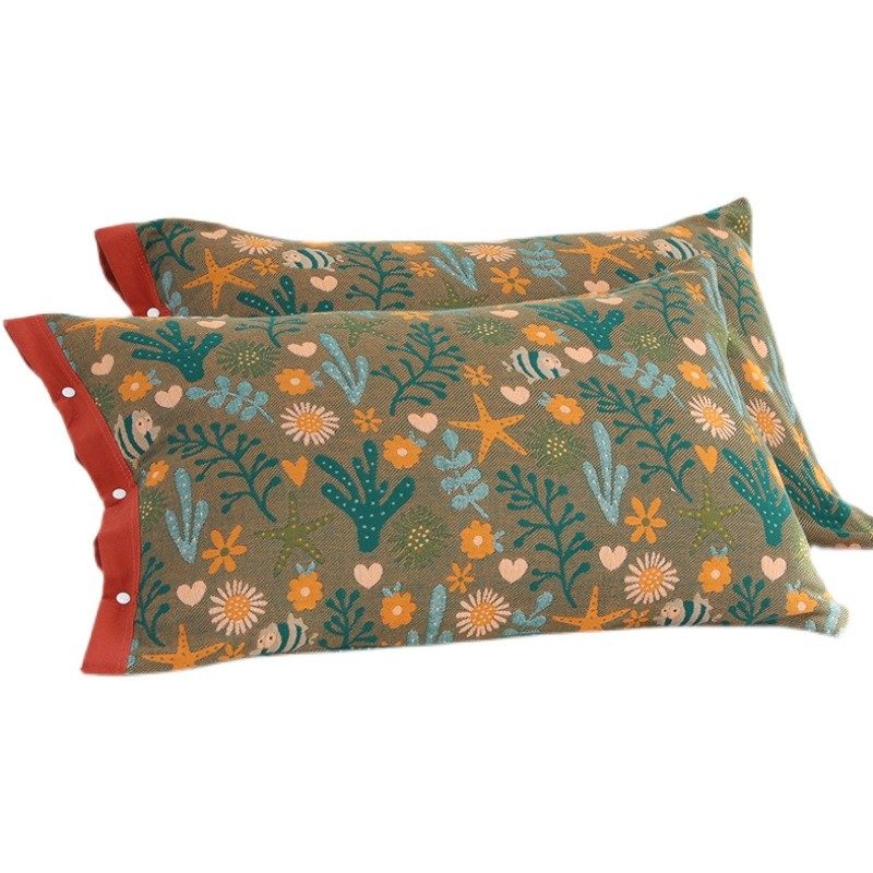 纯棉枕套全棉枕头套一对装枕芯套加厚枕头皮枕大号家用52x80cm