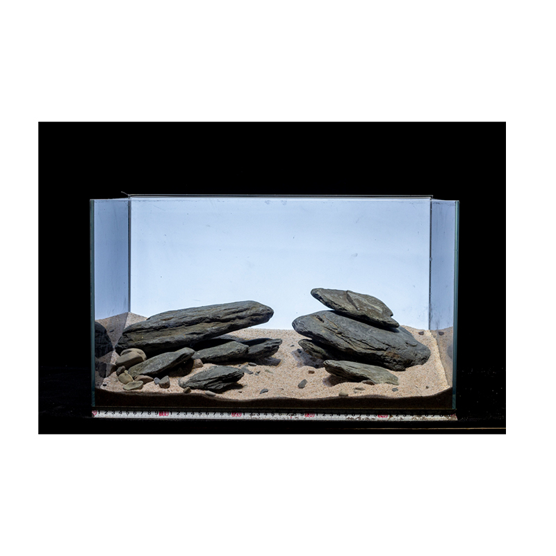 原生溪流石叠石片石鱼缸造景套餐组合灰色造景主石溪流石底沙彩砂