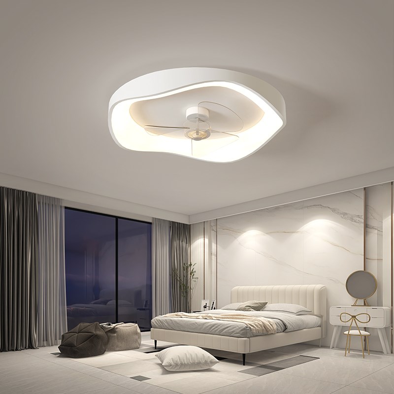 至御智能卧室风扇吸顶灯现代简约主卧一体隐形吊扇灯极简北欧灯具
