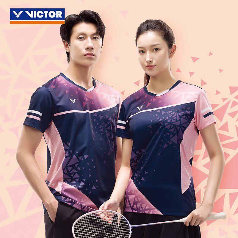 VICTOR/威克多羽毛球服比赛系列 T-50018中性款针织运动短袖T恤