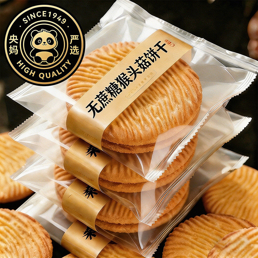 胖东来超市猴头菇饼干单独小包装无蔗糖官方旗舰店正品早餐整箱