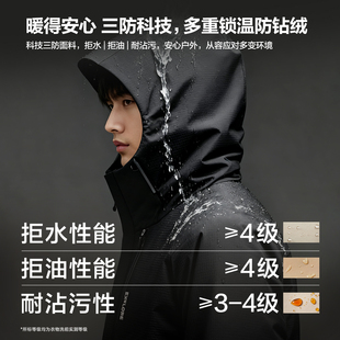 红豆男装舒暖鹅绒服三防保暖羽绒服冬季防寒外套HP9Y008TZD1