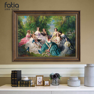 欧式 饰画宫廷人物油画客厅背景墙走廊挂画竖版 过道壁画 玄关装 美式