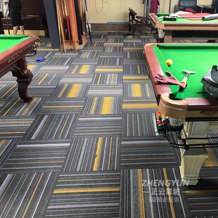 台球厅地毯办公室方块整铺大面积桌球台球室防火银色立夏0110平方