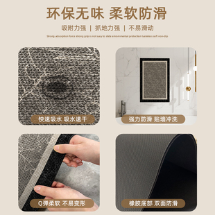 高端厨房地垫家用长条地毯吸油吸水耐脏防滑防摔玄关进门地垫