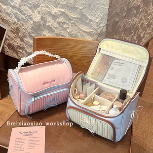 蝴蝶结化妆包手提便携旅行外出洗漱包防水学生大容量化妆品收纳包