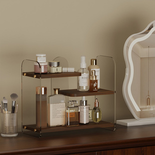 化妆品香水置物架梳妆台桌面洗漱护肤品收纳架口红摆件分层整理架