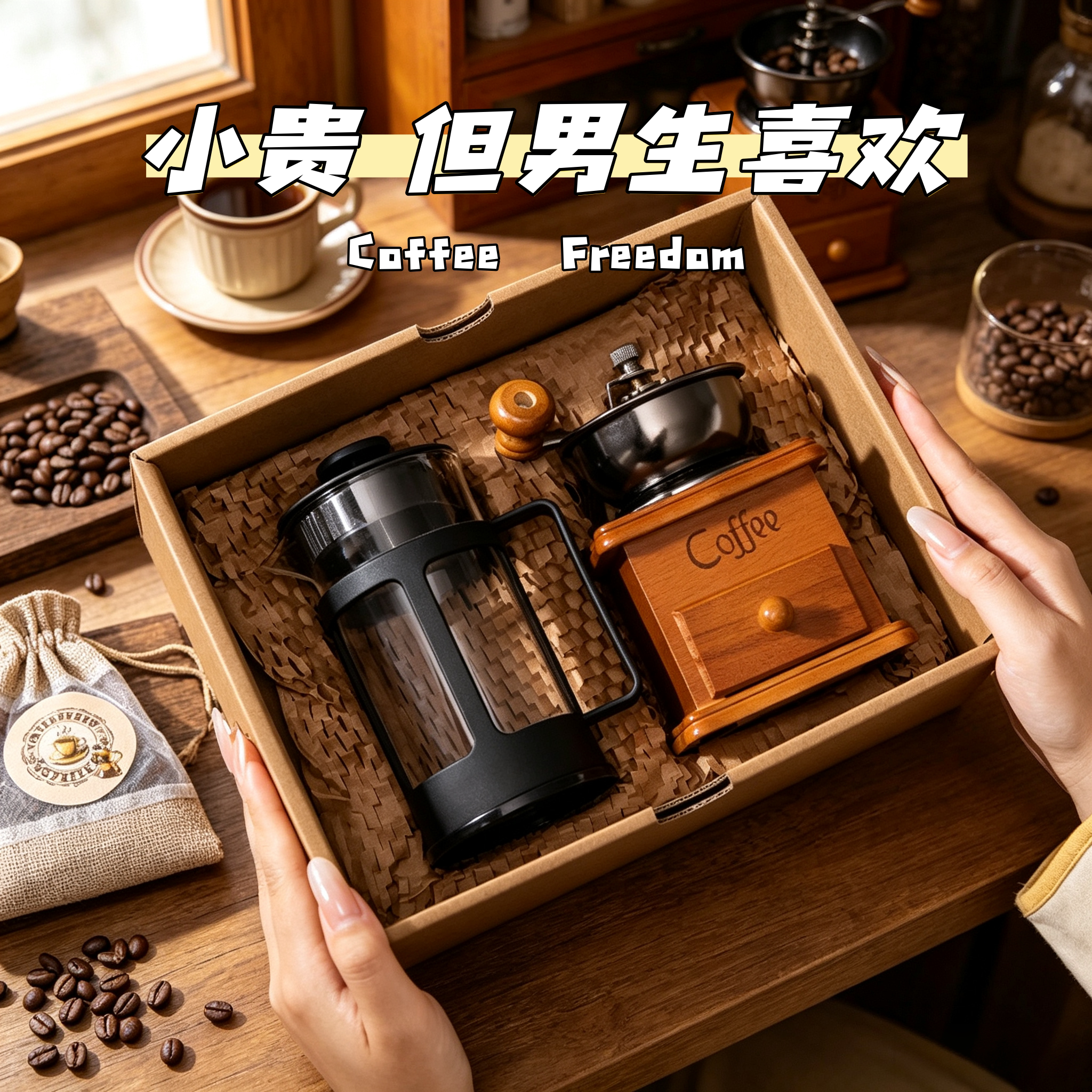 实用生日礼物年会员工轻奢风咖啡图片