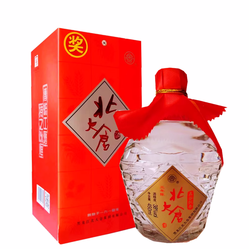 北大仓白酒 五谷飘香三年陈 浓香型38度450毫升 东北黑龙江粮食酒