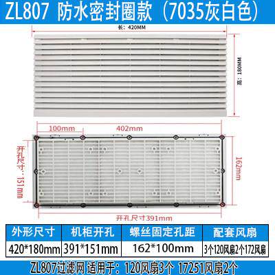 风机通风过滤网组机箱柜防尘罩ZL807通风过滤网组 FB9807A百叶窗