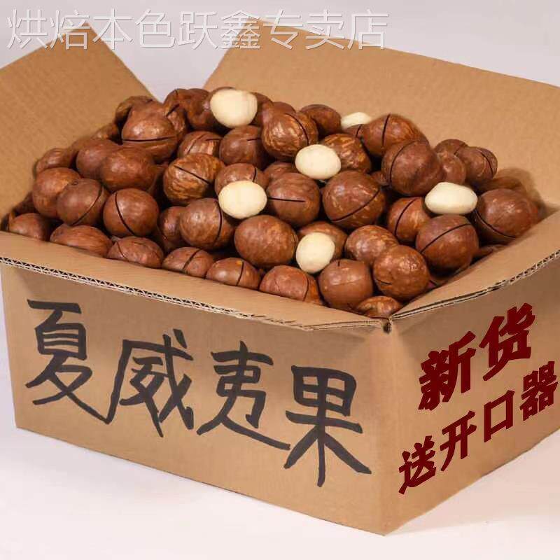 新货夏威夷果奶油味大颗粒1000g含罐装休闲零食年货坚果整箱礼包
