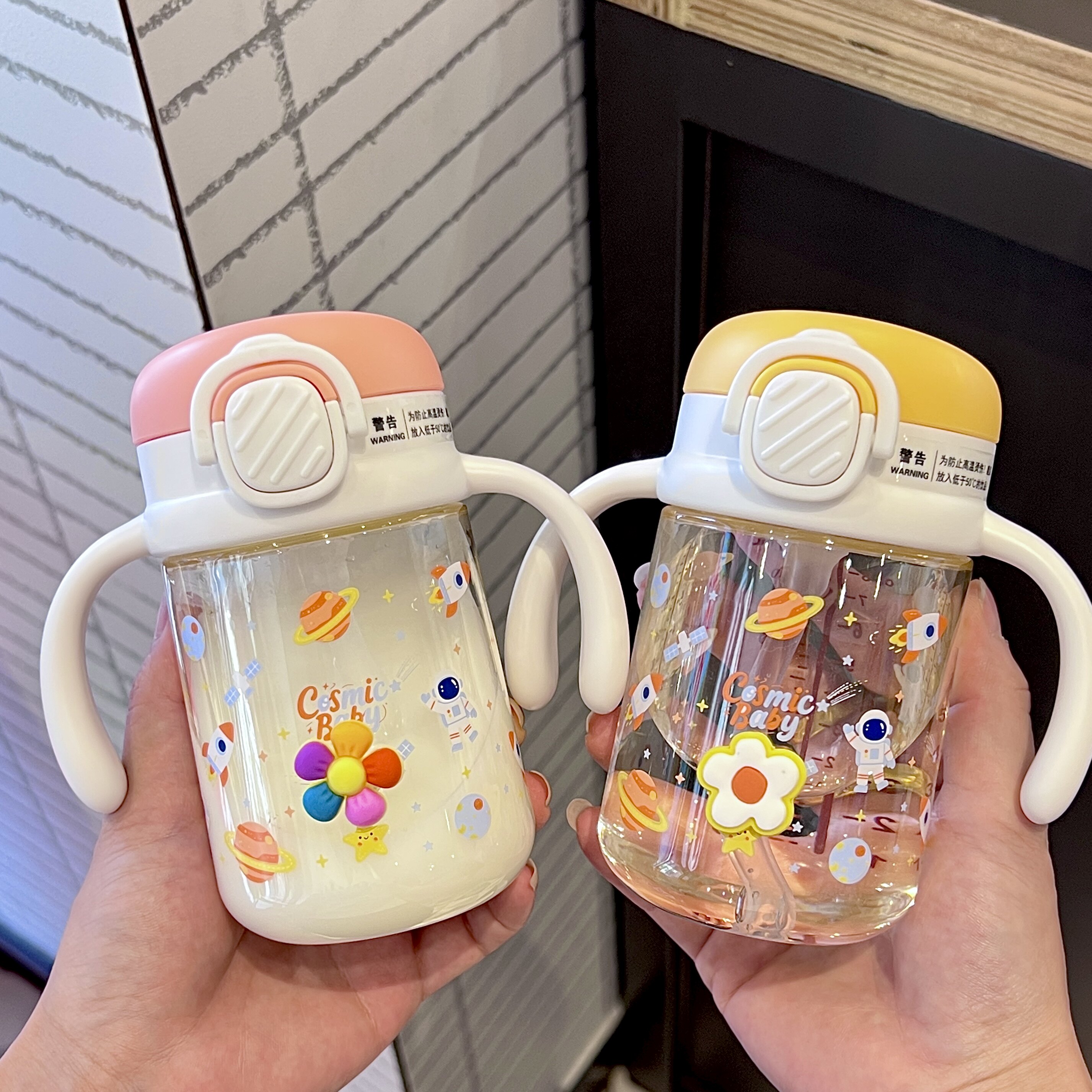 儿童牛奶杯1-3岁以上水瓶防摔直饮喝水杯宝宝喝奶杯吸管杯带刻度