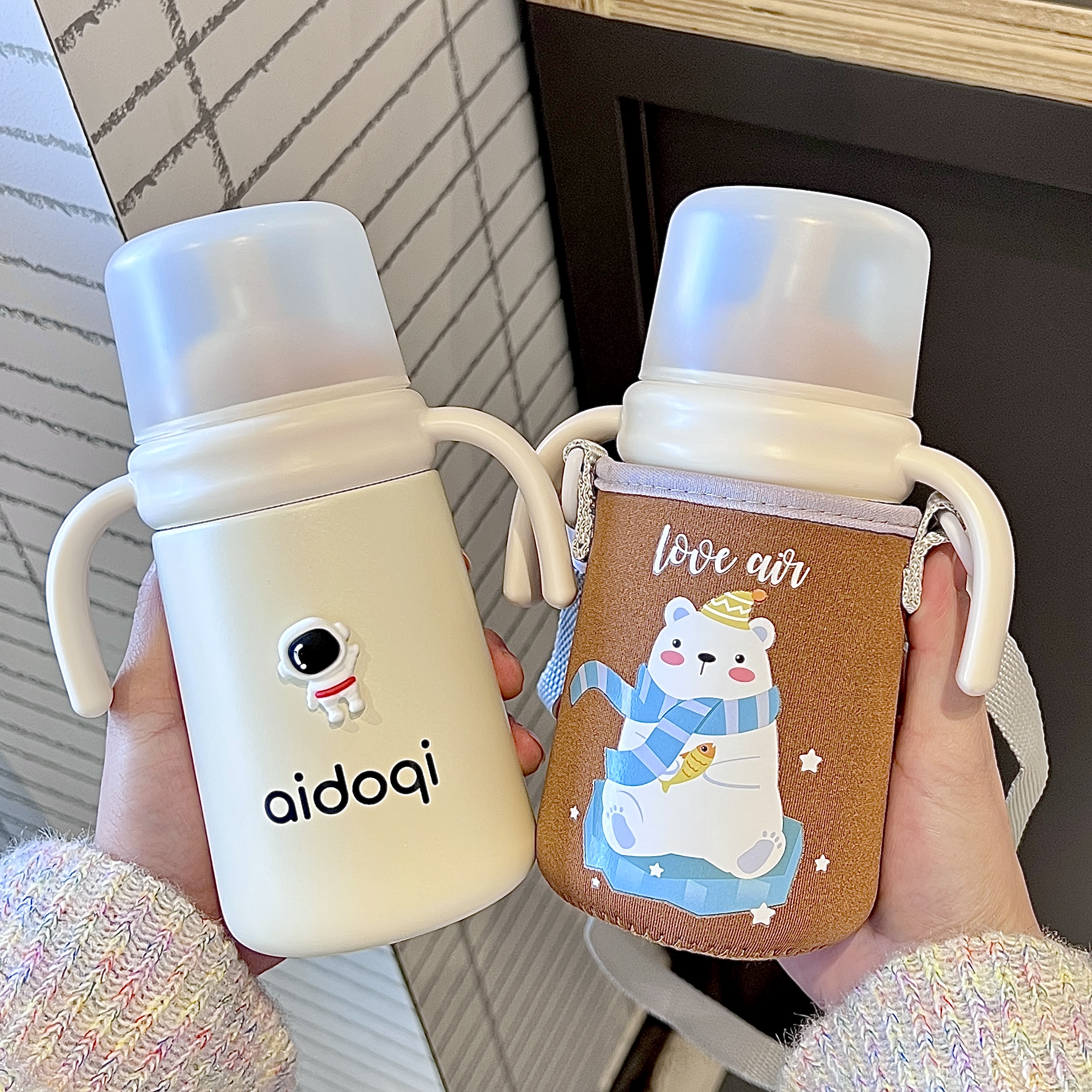 儿童保温杯小月龄宝宝双用奶嘴杯1-3岁防摔奶瓶外出喝水杯子壶