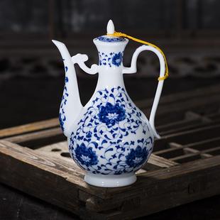 大容量烈酒壶清酒具青花瓷釉下彩景德镇制中式 陶瓷酒壶家用套装 壶