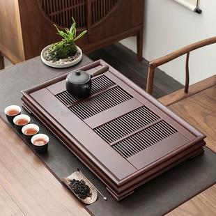 不锈钢排水功夫茶具国风干泡茶海实木托盘复古 品匠家用竹制茶盘式