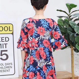 游泳 妈妈款 泳衣女分体保守遮肚显瘦裙式 连体J中老年大码 泡温泉款