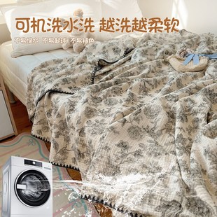 全棉皱皱纱e布盖毯夏天儿童毛毯毛巾被办公室空调午休毯沙发毯