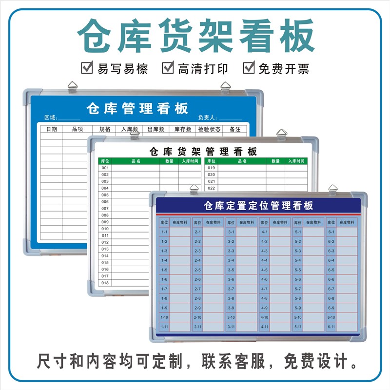 仓库物料库位信息管理看板工厂货架配件零部件定置定位目视化白板