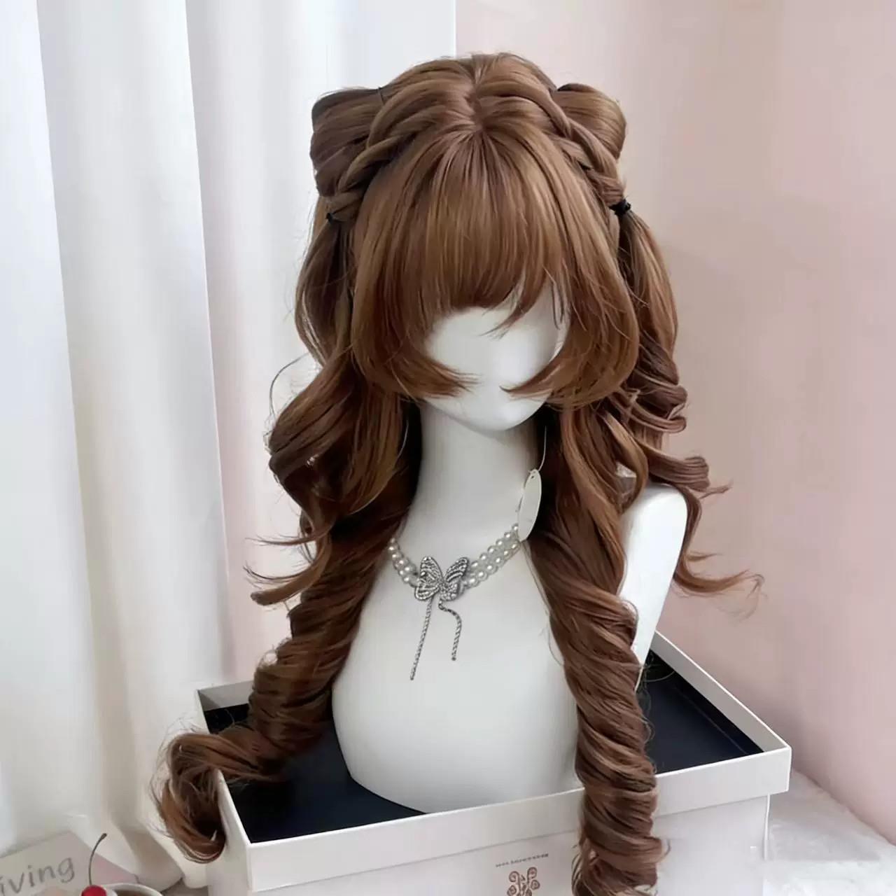 【小猫耳朵】Lolita卷发全头套假发女内扣鬓角日常jk罗马卷假发
