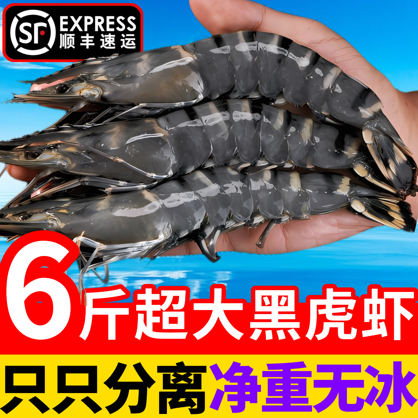 黑虎虾鲜活超大新鲜大虾对虾基围虾斑九节虾海虾活虾速冻海鲜水产