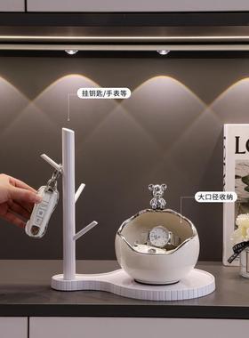 德国轻奢入户门口玄关钥匙收纳盒客厅高档摆件装饰品多功能置物架