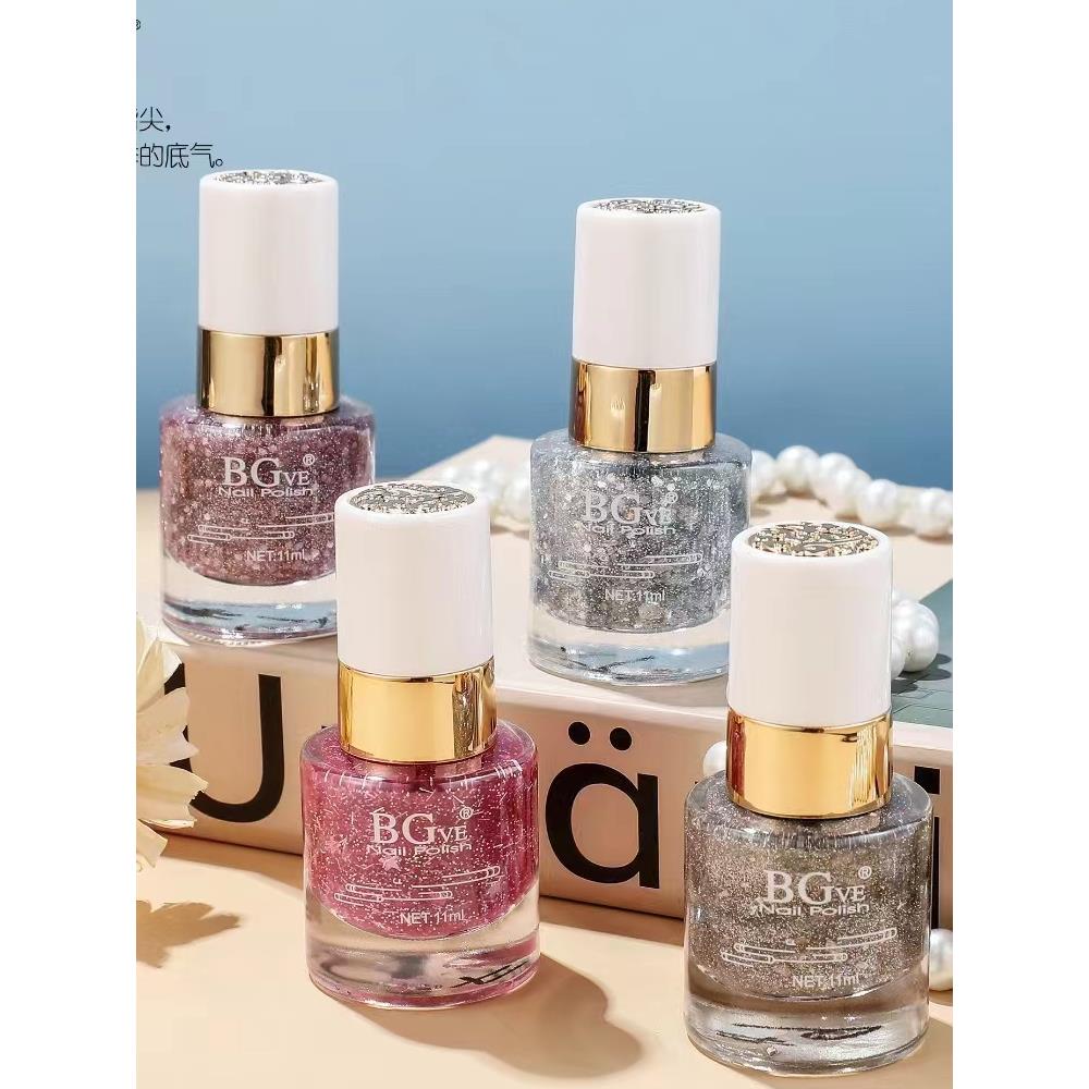 氏裸色指甲油不撕不烤长效速干2023新款春夏女士透明护甲展示