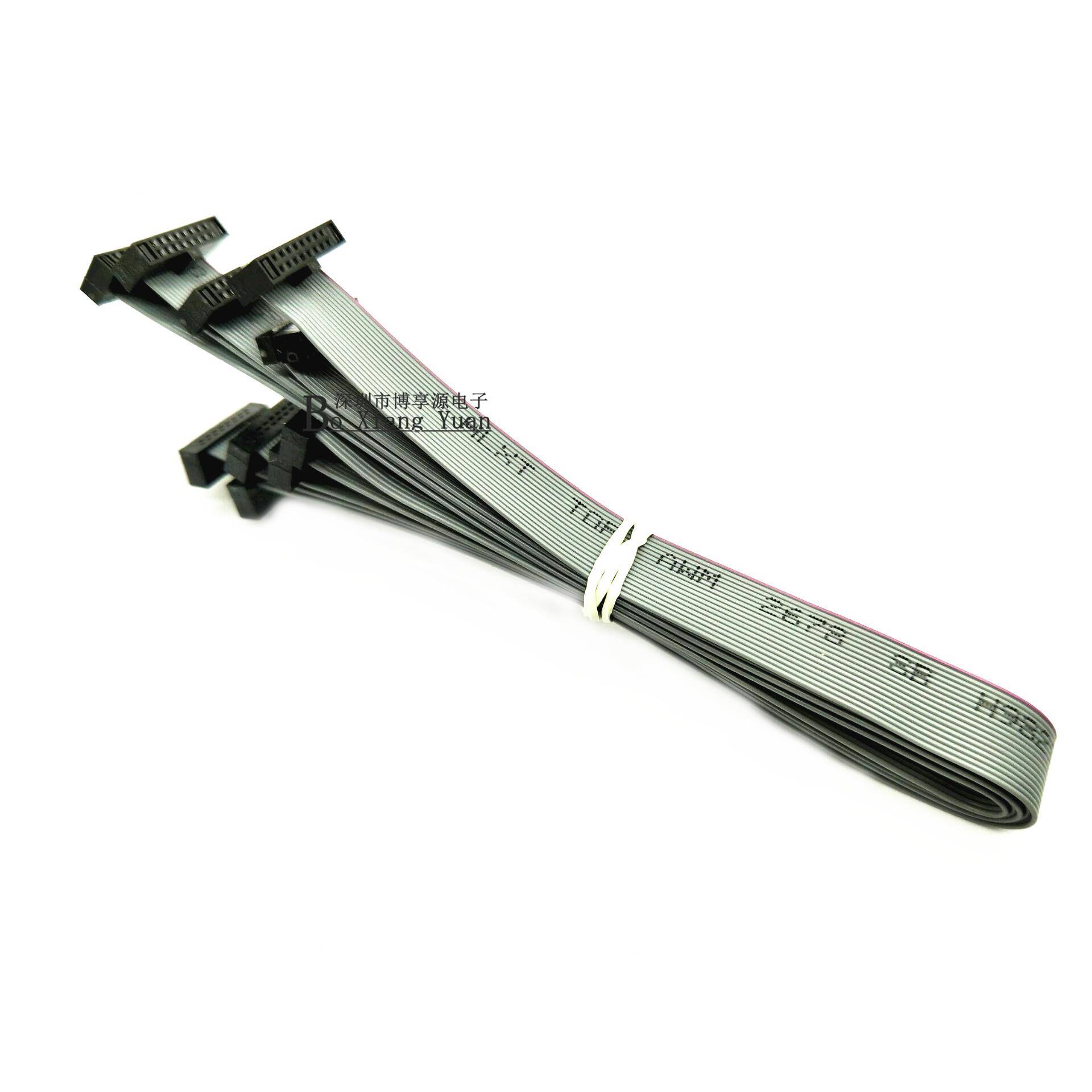 FC-10P 2*5 1.27MM间距 20/30CM 双头接灰排线 连接线 0.635线径