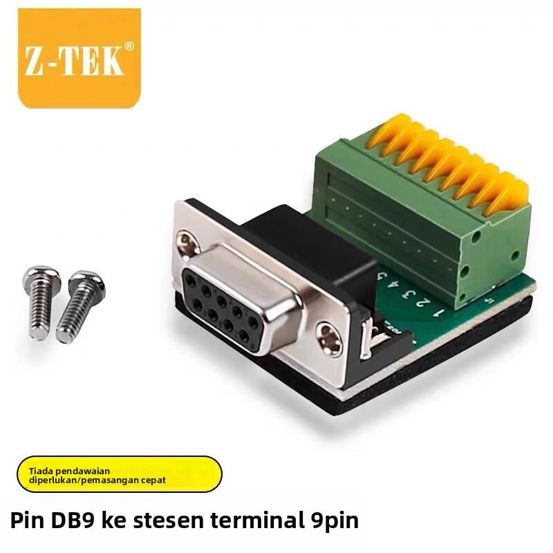 Z-TEK力特DB9母转9Pin端子台232转接线柱免焊422/485接线柱ZE742