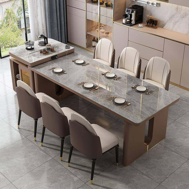 岛台餐桌轻奢高级感2025年新款倒台一体饭桌可伸缩带电磁炉吧台桌,住宅家具,岛台餐桌,淘宝优惠券,粉丝福利购,淘宝优惠卷