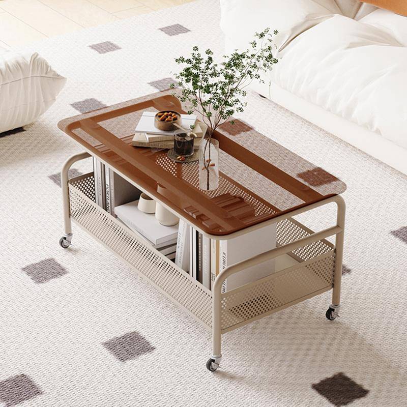 奶油风茶几客厅家用移动茶桌极简小户型现代简约轻奢桌创意茶台