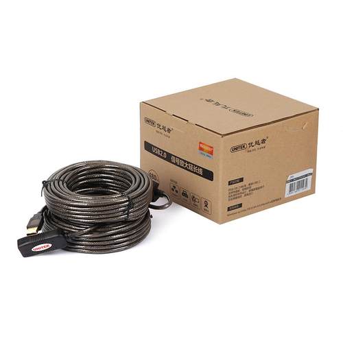 优越者(UNITEK)USB2.0信号放大延长线10米 公对母数据线Y-260