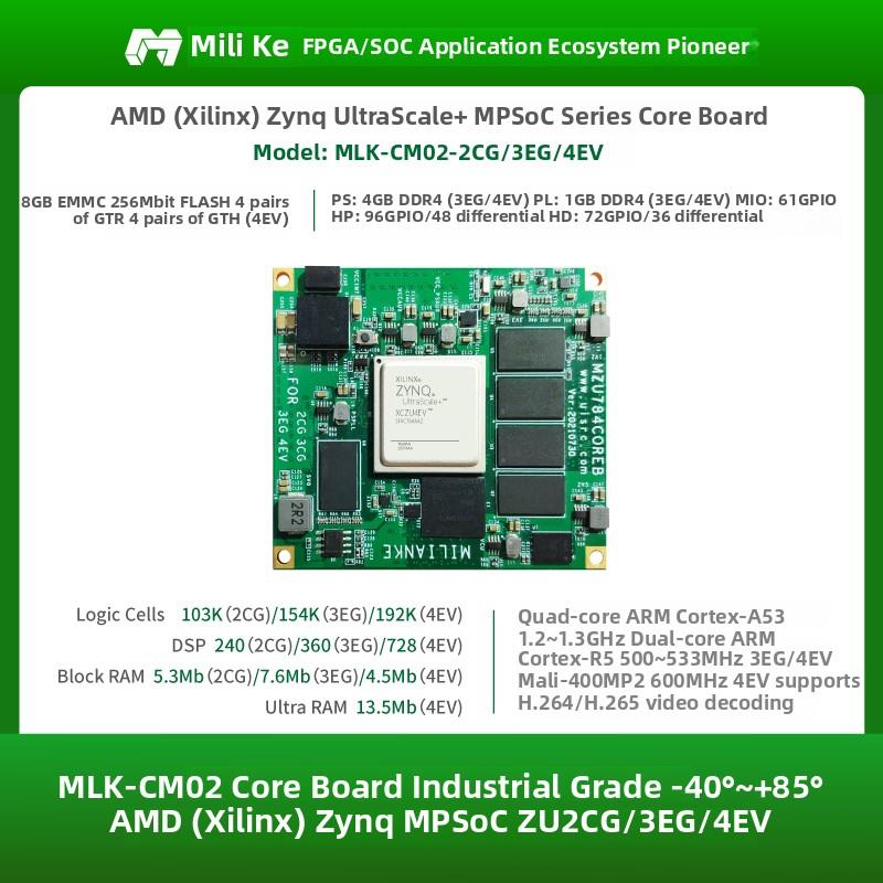 米联客FPGA核心板XILINX-MPSOC-ZU2CG/3EG/4EV/5EV-MLK-CM02