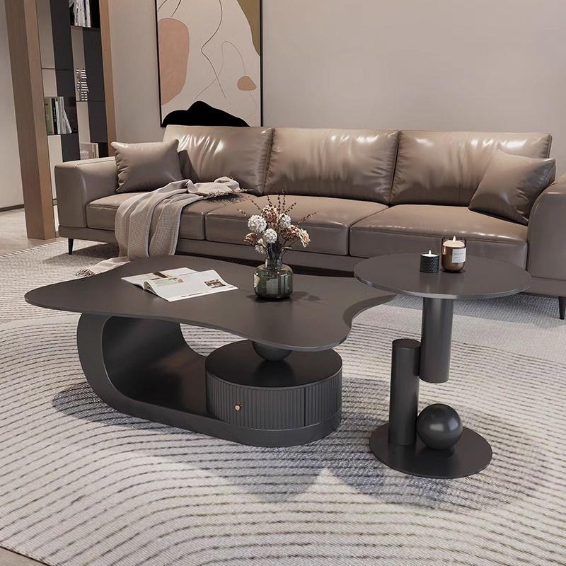 意式创意异形茶几岩板轻奢现代简约客厅家用艺术高级感设计师茶桌