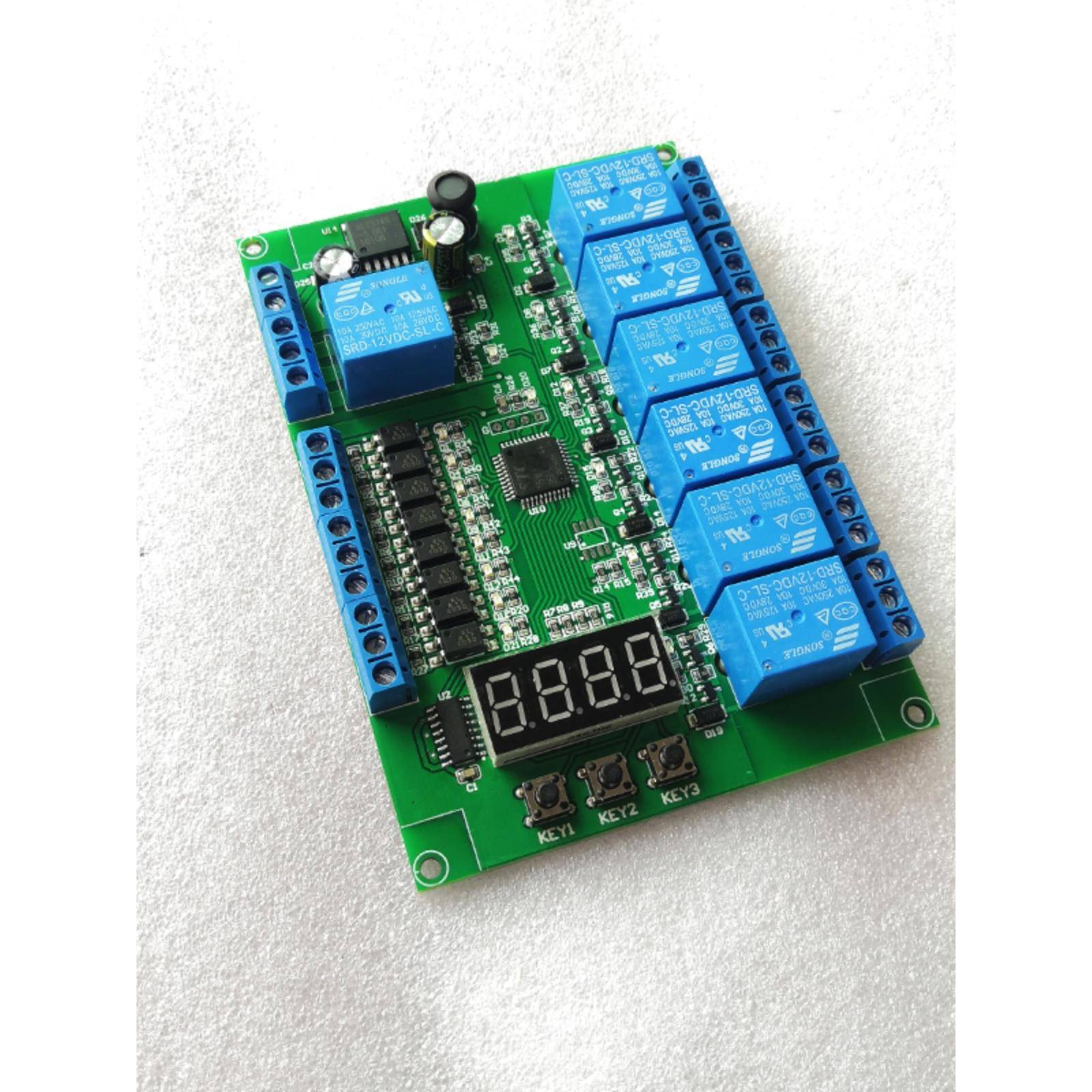 7路延时时间继电器模块 定时接通断开 10A电流12V24V 低电平触发