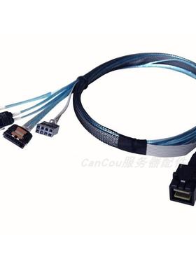 安费诺MINI SAS HD SFF-8643 TO 4 SATA 12Gb 正向线 带8P信号线