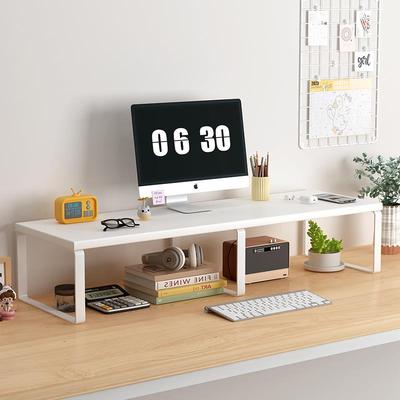 办公桌面显示器加宽增高架台收纳置物架矮桌子式电脑屏幕垫高增高