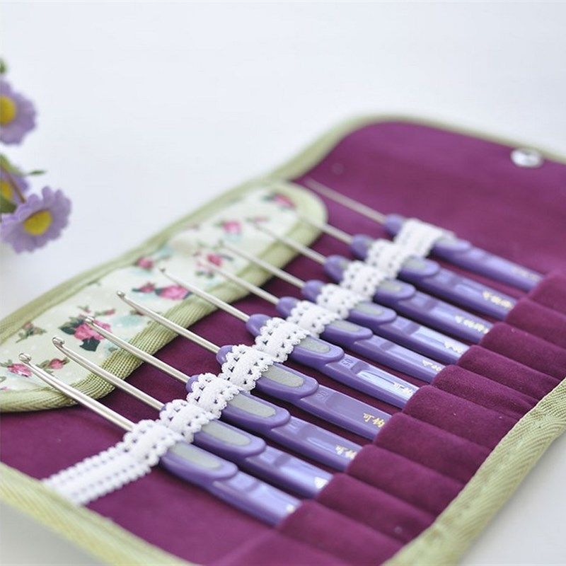 可钩牌防滑手柄钩针 潮州前陇钩针 纯手工不锈钢钩针工具套装