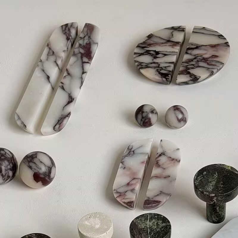 侘寂风大理石柜门把手轻奢衣柜门拉手侘寂风复古洞石酒店大门把手