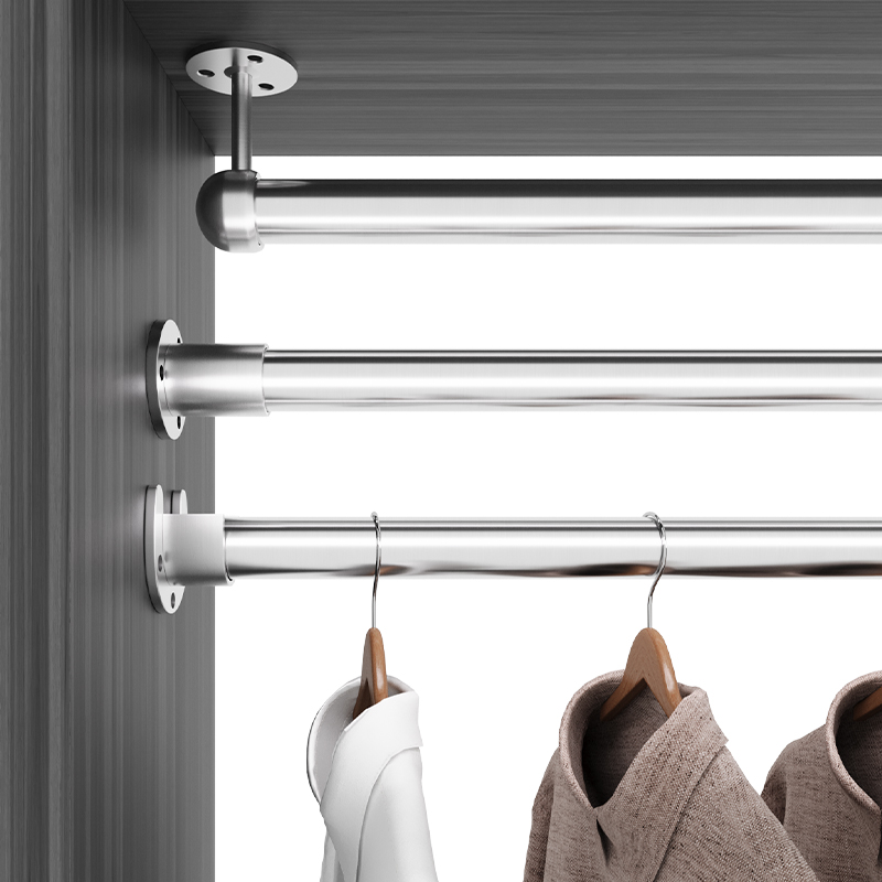 304不锈钢圆管定制挂衣杆加厚晾衣杆阳台衣橱柜衣架挂杆不锈钢管