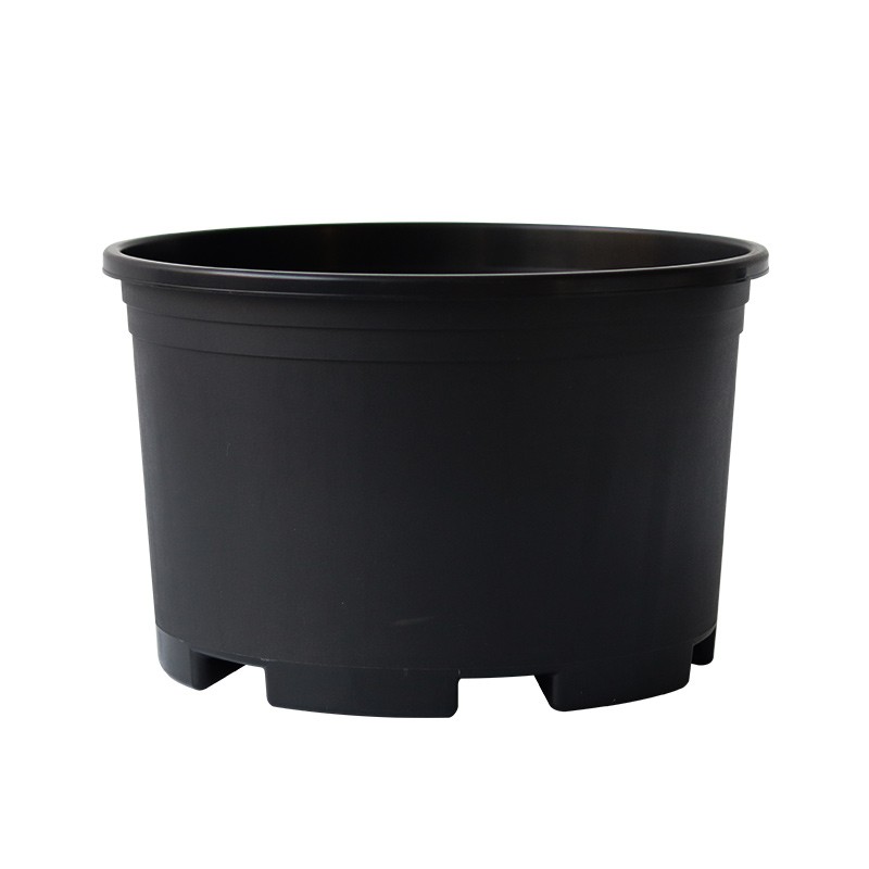 大号花卉绿植盆栽花盆黑色加仑盆塑料圆形矮胖特大绣球换盆定植盆