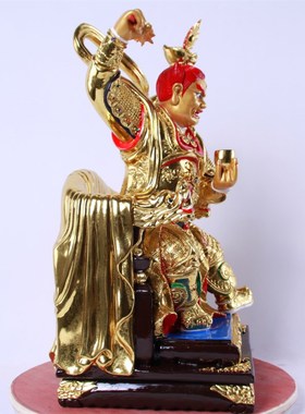 招财镇宅监斋菩萨面然大师大圣紧那罗王大士中式手工供奉摆件