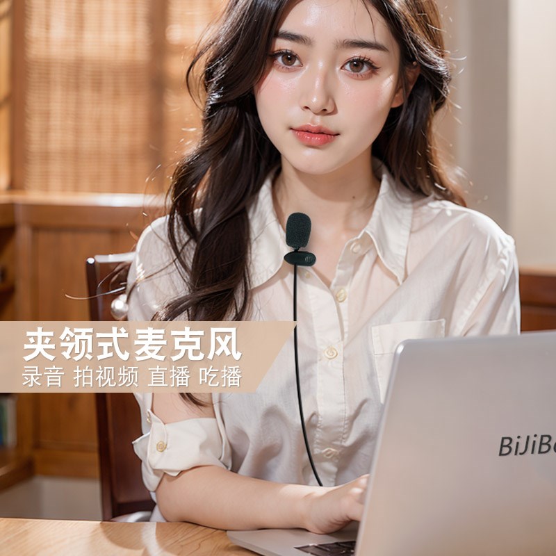 麦克风电脑台式手机小有线外接领夹电子琴扩音器声卡迷你直播话筒