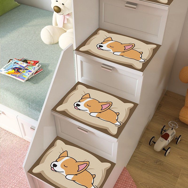 卡通萌宠楼梯踏步垫儿童上下铺台阶垫防滑耐脏耐磨安全高低床脚垫,居家布艺,楼梯垫,淘宝优惠券,粉丝福利购,淘宝优惠卷