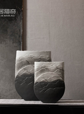 新中式陶瓷花瓶金属人物骑马摆件玄关客厅售楼样板间书房软装搭配