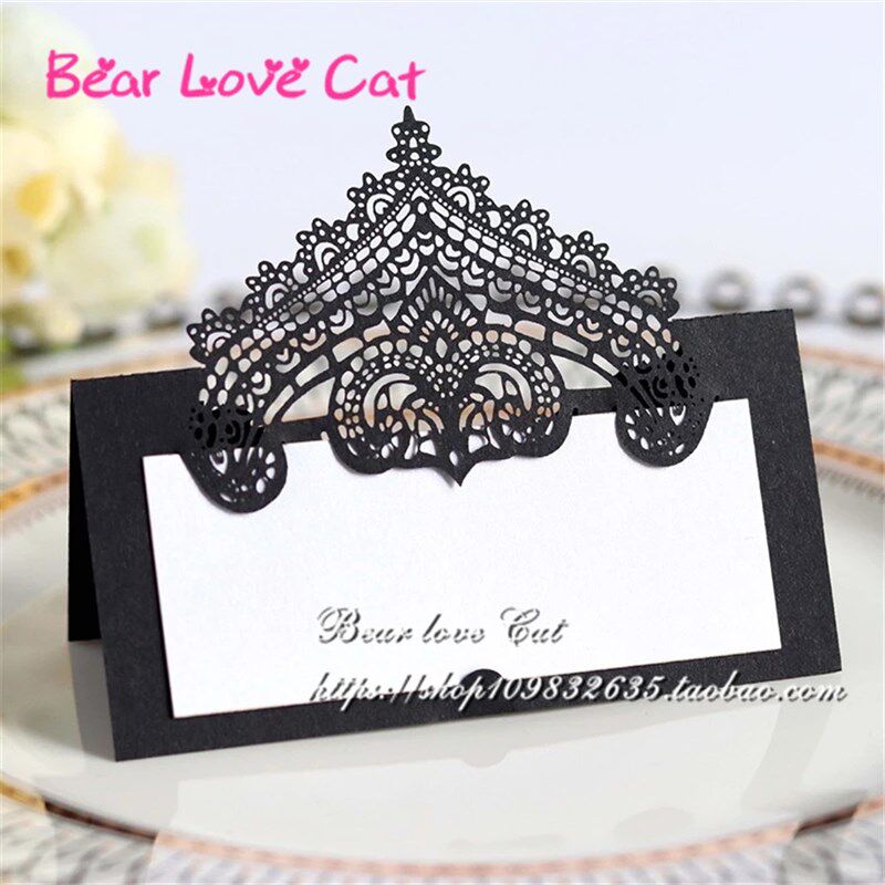 20张结婚嘉宾席位牌 镂空个性婚礼台卡宴会会议高档皇冠名字桌牌