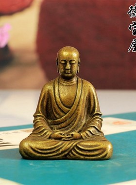 黄铜地藏菩萨佛像小号随身口袋佛地藏王菩萨像铜佛像复古实心纯铜