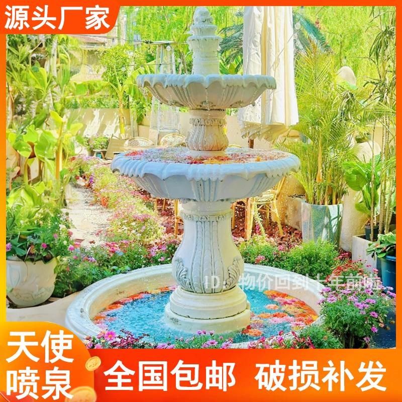 欧式摆设天使f雕塑工艺品流水喷泉户内外庭院花园鱼塘装饰造景婚