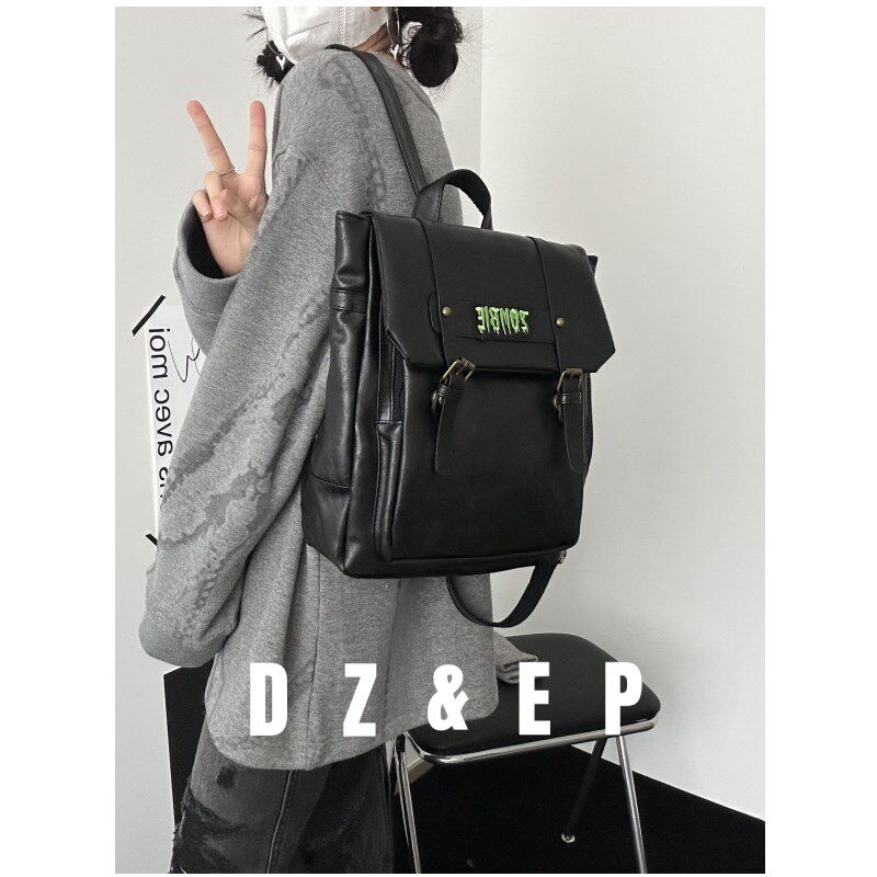 包包女2024新款潮书包时尚小y众大学生上课大容量辣妹黑色双肩背